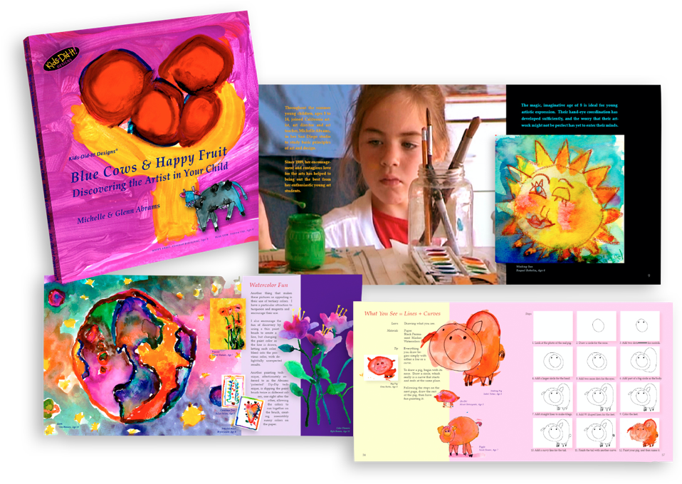 Blue Cows and Happy Fruit Inside page and Cover images